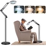 10x lampe loupe avec lumi�re et support, 2 en 1 lampe loupe sur pied avec 72 led � luminosit� r�glable, ...