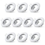 10x spots lumineux encastrable plafond lampe fixe blanc supports pour spots encastrables acier inoxydable ...