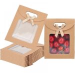 11. 9x6. 15x15. 7cm 24 pcs sacs en papier kraft vierges, sac cadeau debout avec poign�es sac cadeau marron ...