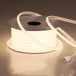 110v ruban led cob exterieur etanche 10m, 4000k blanc naturel flexible d�coupable bande led sans transformateu ...