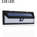 118 led lampe solaire 1000 lumens applique mural pir mouvement capteur ip65 etanche jardin exterieur