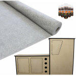 11m2 doublure int�rieure tapis v�hicule argent� avec unit� de cuisine mdf camper van - am�nagement van ...