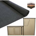 11m2 doublure int�rieure tapis v�hicule gris anthracite avec unit� de cuisine mdf camper van - am�nagement ...