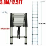 12. 5ft Échelle télescopique de 3, 8 m en acier inoxydable de haute qualité, 13 marches, échelle à coulisse, ... 12. 5ft Échelle télescopique de 3, 8 m en acier inoxydable de haute qualité, 13 marches, échelle à coulisse, ...