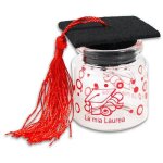 12 bocaux en verre avec bouchon de lige faveurs de graduation red touch