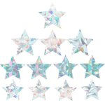 12 pcs arc - en - fen�tre adh�sif film de fen�tre d�coratif 3d �toile � cinq branches style anti - collision ...