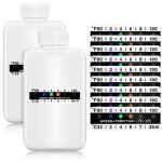 12 pi�ces kit complet test d'urine avec flacons, bandelettes thermom�tres adh�sives et thermom�tre portable ...