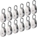 12 pi�ces m15 poulie simple en acier inoxydable 304, 15mm seul poulies bloc rouleau, grue pivot crochet ...