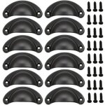 12 pi�ces poign�e de porte coquille, r�tro poign�es de porte, poign�es de meubles traditionnelles en ...