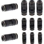 12 pi�ces raccords rapides pneumatiques, union droite en plastique connect, noir pousser le connecteur ...