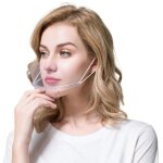 12 pi�ces visi�re masque transparent pour nez et bouche avec �lastiques pour cuisine chefs restaurants ...