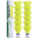 12 pi�ces volants badminton nylon haute vitesse, grande stabilit� et durabilit� pour match et entra�nement ...