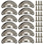 12 � poign�e de coquille vintage pour tiroir armoire meuble cuisine, alliage fer - nickel demi lune bouton ...