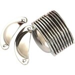 12 poigne de coquille vintage pour tiroir armoire meuble cuisine, fer incurv bouton de porte de placard ...