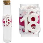 12 porta confetti vetro bomboniera 18 ans diciottesimo rosa femmina