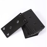 12 x connecteurs plats noirs, plaques m�talliques perc�es, connecteurs en bois, plaques de connexion, ...