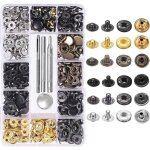 120 set boutons pression cuir kit 6 couleur snaps m�tal avec 4pcs outils de fixation pour v�tements, ...