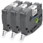 12mm compatible pour brother tze - 231 tz231 tz - 231 tze 12mm noir sur blanc lamin� cassette pour brother ...