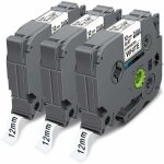 12mm compatible pour brother tze - 231 tz231 tz - 231 tze 12mm noir sur blanc lamin� cassette pour brother ...