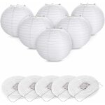 12pcs 6 (15cm) lampion papier blanc ronde d�coration pour no�l mariage anniversaire f�te