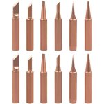 12pcs 900m - t pannes � souder en cuivre pur, pointe de fer � souder sans plomb embout � souder forme ...