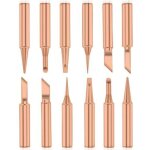 12pcs pannes � souder cuivre pur pointe de fer � souder sans plomb 900m - t outil de soudage pour station ...