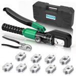 12t / 120kn pince � sertir les fils hydraulique 4?70mm� avec 9 inserts de sertissage, coupe - c�ble pour ...