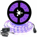 12v ensemble de ruban led flexible uv noire 5m 300leds ip20 300leds smd2835 bande violet avec tranformateur ...
