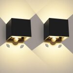 12w led applique murale ext�rieures d�tecteur de mouvement 2 pi�ces appliques murales int�rieur 3000k ...