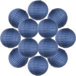 12x lanterne papier 30 cm bleu navy - suspension boule papier 30 cm (12'') type lanterne japonaise pour ...