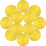 12x lanterne papier 30 cm jaune - suspension boule papier 30 cm (12'') type lanterne japonaise pour decoration ...