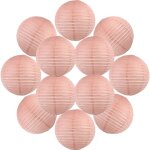 12x lanterne papier 30 cm rose blush - suspension boule papier 30 cm (12'') type lanterne japonaise pour ...
