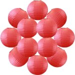 12x lanterne papier 30 cm rouge - suspension boule papier 30 cm (12'') type lanterne japonaise pour decoration ...