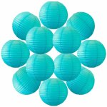 12x lanterne papier 30 cm turquoise - suspension boule papier 30 cm (12'') type lanterne japonaise pour ...