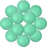 12x lanterne papier 30 cm vert d'eau - suspension boule papier 30 cm (12'') type lanterne japonaise pour ...