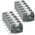 12x compatible tze 0. 47 ruban lamin� pour brother tze - 231 tz231 tze - 231s ruban d'�tiquetage pour ...