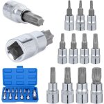13 pcs coffret cl�s � douille torx, t8 - t70 jeu de douilles � embouts, douilles torx femelle, torx bit ...