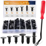 146 pi�ces de fixation de pare - chocs en nylon et clips de fixation � double extr�mit� pour sapin de ...
