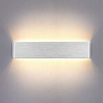 14w led applique murale interieur 40cm lampe murale blanc chaud , design simple argent gris bross pour ...