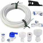 15 m�tres tuyau d'alimentation en eau universel, kit de connecteur de tuyau de r�frig�rateur 1 / 4  , ...