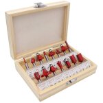 15 pcs 6. 35mm tige coffret de fraises � d�foncer en carbure de tungst�ne jeu fraise � rainurer fraise ...
