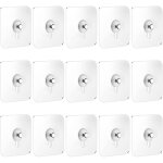 15 pcs attaches murales sans percer, crochets transparents auto - adh�sifs sans clous pour accrocher ...