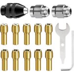 15 pi�ces mandrin compatible avec dremel, accessoires pour outil rotatif, 0, 8mm � 3, 2mm remplacement ...