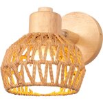 15cm applique murale int�rieure lampe murale r�glable en bois et rotin r�tro e27 luminaire applique vintage ...