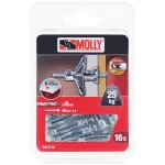 Molly - 16 chevilles m�talliques � expansion � 4 x 33 mm avec vis m4 m14115 - xj