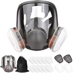 16 in 1 6800 masque respiratoire int�gral, casque de protection faciale pour peindre, vapeur et poussi�re ...