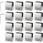 16 pcs pince verre 8 - 10mm en acier inoxydable 304 r�glable angulairement fixation miroir mural, pour ...