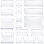 16 pi�ces organisateur tiroir, 5 tailles boite rangement tiroir, antid�rapant organiseur maquillage, ...