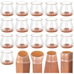 16 pi�ces protection pied de chaise embouts de chaise en silicone avec feutre transparent protege pieds ...