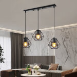 16cm lustre suspension industrielle cage diamant e27 suspension luminaire ajustable pour couloir entre ...